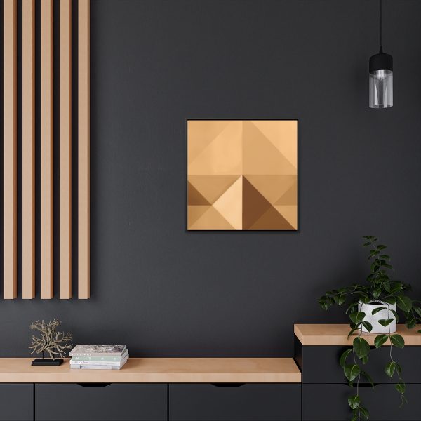 Soft Geometric Pyramid 03 in Honey Yellow Tone - Gallery Canvas Wraps, Square Frame - Image 60