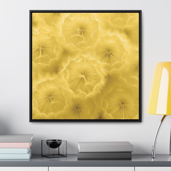 Dandelion Down Motif in Super Lemon Tone - Gallery Canvas Wraps, Square Frame - Image 59