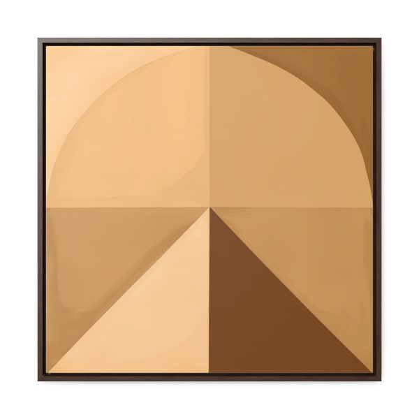 Soft Geometric Pyramid 02 in Honey Yellow Tone - Gallery Canvas Wraps, Square Frame - Image 61