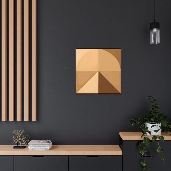 Soft Geometric Pyramid 02 in Honey Yellow Tone - Gallery Canvas Wraps, Square Frame - Image 64