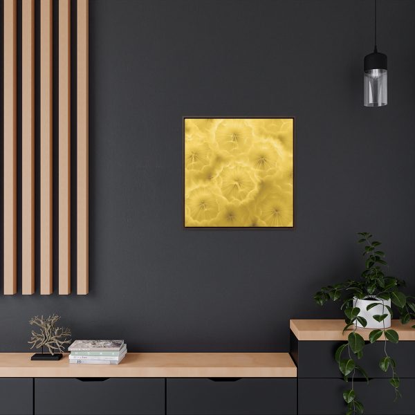 Dandelion Down Motif in Super Lemon Tone - Gallery Canvas Wraps, Square Frame - Image 64