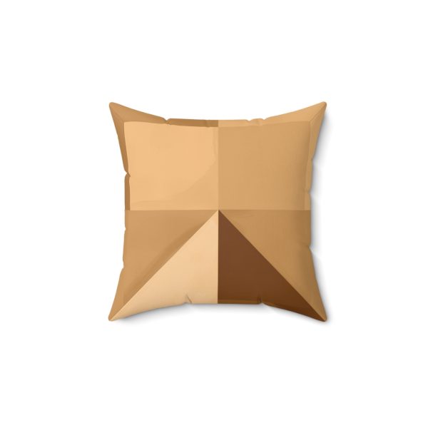 Soft Geometric Pyramid 01 in Honey Yellow Tone - Spun Polyester Square Pillow - Image 4