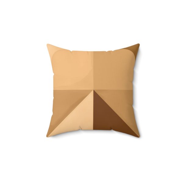 Soft Geometric Pyramid 02 in Honey Yellow Tone - Spun Polyester Square Pillow - Image 4