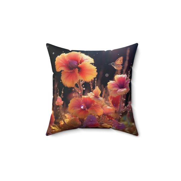 Bright Fantasy Floral 01 - Spun Polyester Square Pillow - Image 4