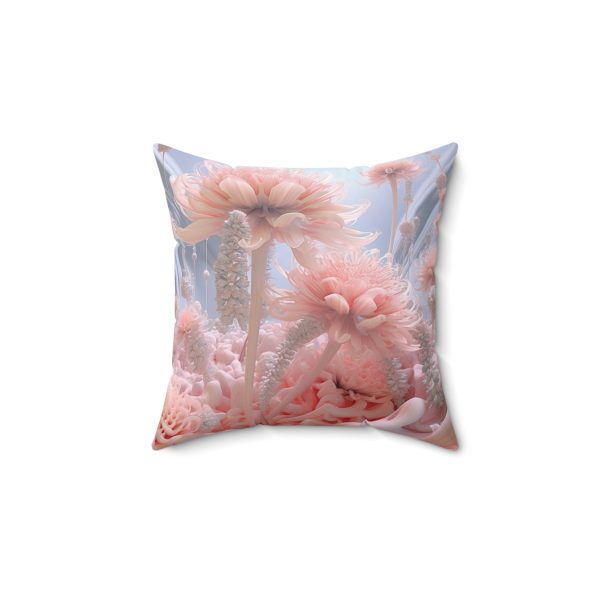 Foamy Floral Fusion 01 - Spun Polyester Square Pillow - Image 4