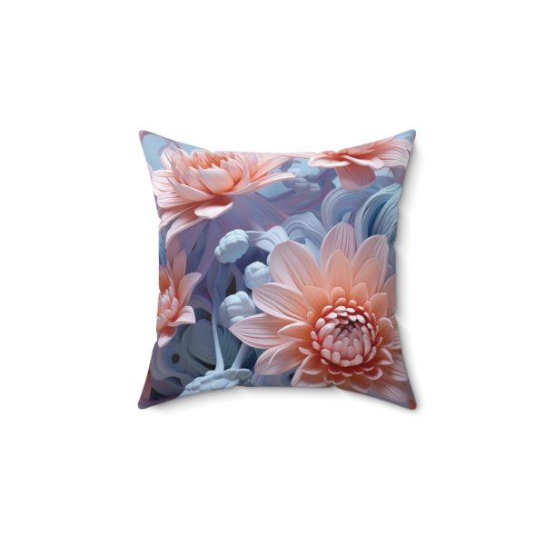 Foamy Floral Fusion 02 - Spun Polyester Square Pillow - Image 4