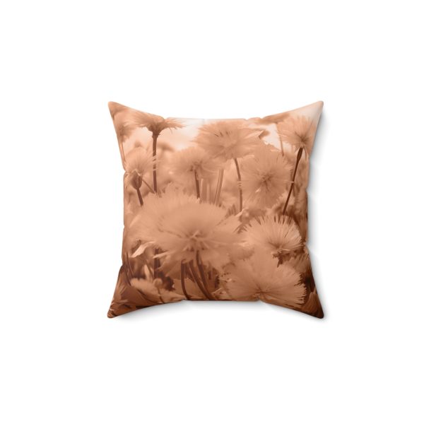 Fuzzy Dandelion Fantasy in Peach Fuzz Tone - Spun Polyester Square Pillow - Image 5