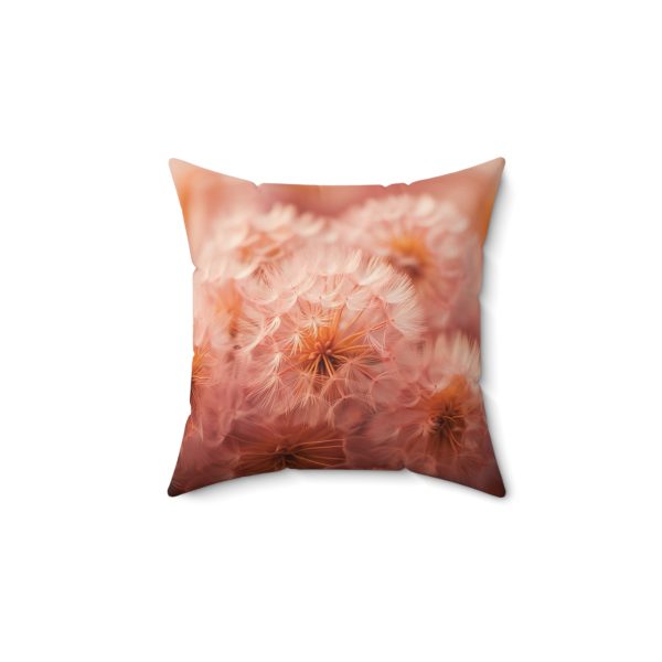 Lovely Fuzzy Fluff in Peach 02 - Spun Polyester Square Pillow - Image 4