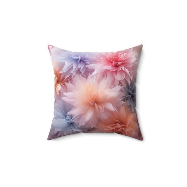 Pastel Palette Fantasy Feather Puffs - Spun Polyester Square Pillow - Image 4