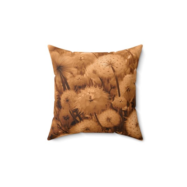 Dandelion Dream in Sunkissed Peach - Spun Polyester Square Pillow - Image 4