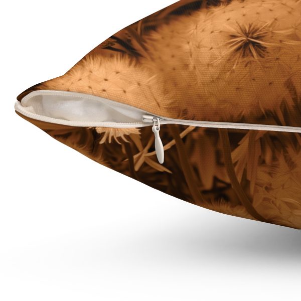 Dandelion Dream in Sunkissed Peach - Spun Polyester Square Pillow - Image 6