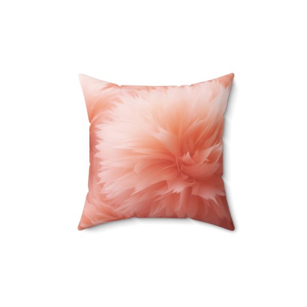 Lovely Fuzzy Buds in Peach 03 - Spun Polyester Square Pillow - Image 4