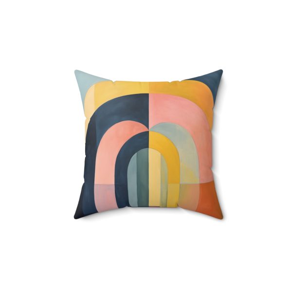 Soft Geometric Archways - Spun Polyester Square Pillow - Image 4