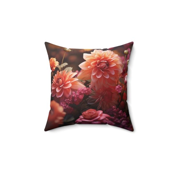 Bright Fantasy Floral 02 - Spun Polyester Square Pillow - Image 4