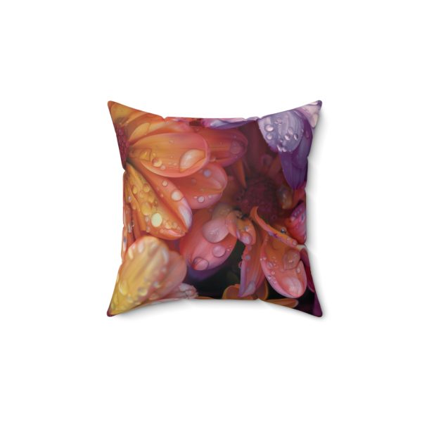 Bright Fantasy Floral 04 - Spun Polyester Square Pillow - Image 4