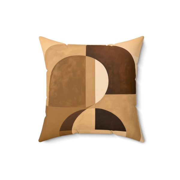 Soft Geometric Windows in Honey Yellow Tone - Spun Polyester Square Pillow - Image 7