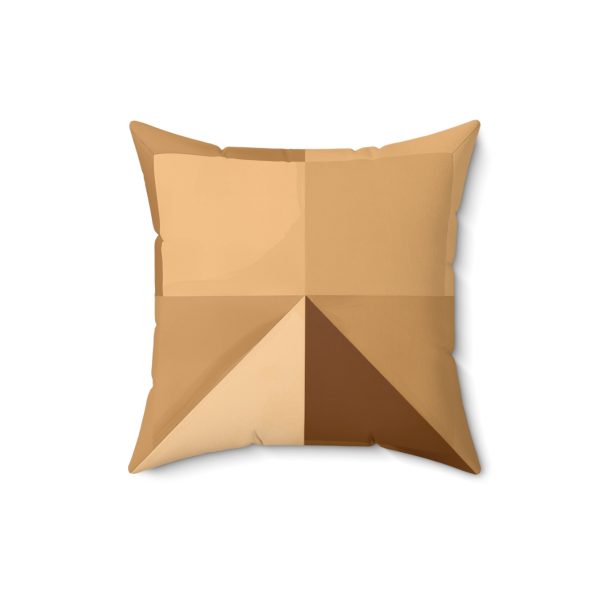 Soft Geometric Pyramid 01 in Honey Yellow Tone - Spun Polyester Square Pillow - Image 7