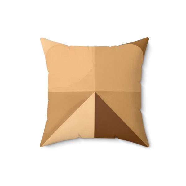 Soft Geometric Pyramid 02 in Honey Yellow Tone - Spun Polyester Square Pillow - Image 7