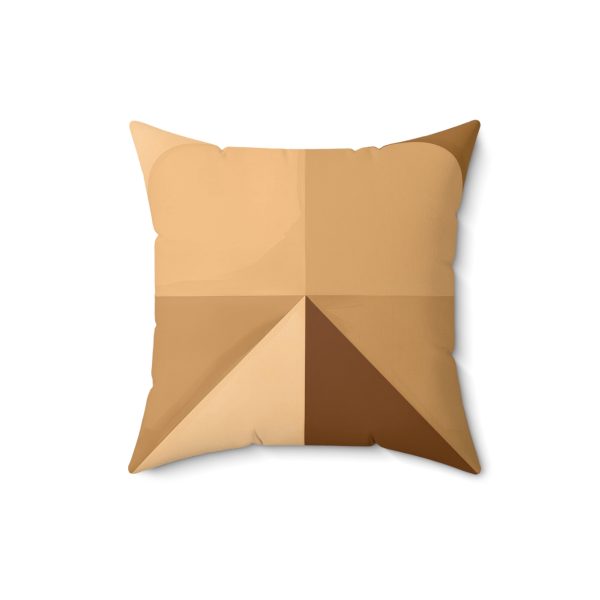 Soft Geometric Pyramid 02 in Honey Yellow Tone - Spun Polyester Square Pillow - Image 8