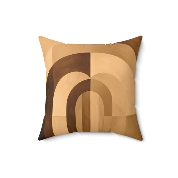 Soft Geometric Archways in Honey Yellow Tone - Spun Polyester Square Pillow - Image 7