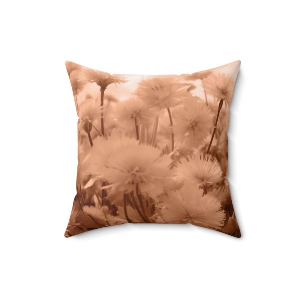 Fuzzy Dandelion Fantasy in Peach Fuzz Tone - Spun Polyester Square Pillow - Image 7