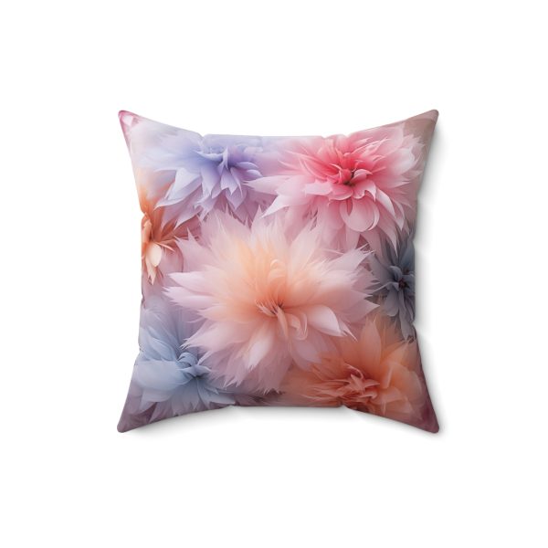 Pastel Palette Fantasy Feather Puffs - Spun Polyester Square Pillow - Image 7