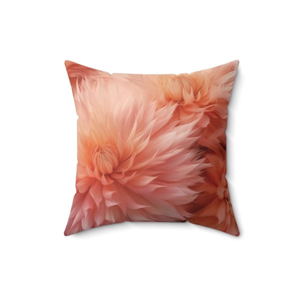 Lovely Fuzzy Buds in Peach 01 - Spun Polyester Square Pillow - Image 7