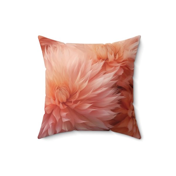 Lovely Fuzzy Buds in Peach 01 - Spun Polyester Square Pillow - Image 8