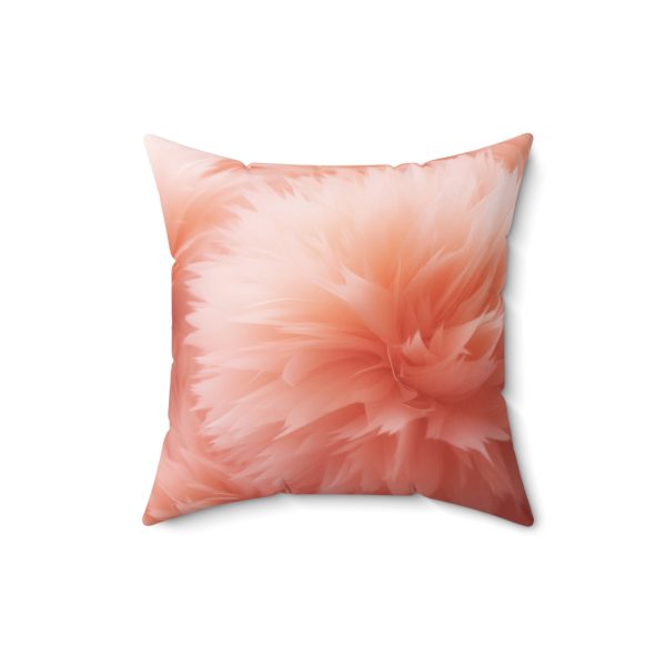 Lovely Fuzzy Buds in Peach 03 - Spun Polyester Square Pillow - Image 7