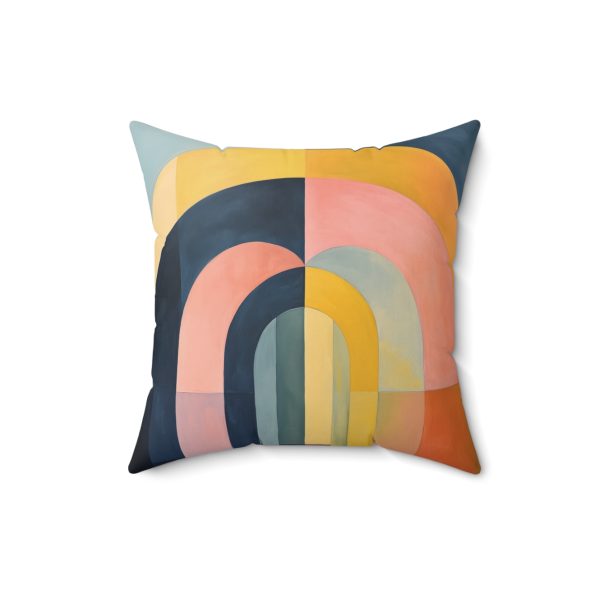 Soft Geometric Archways - Spun Polyester Square Pillow - Image 7