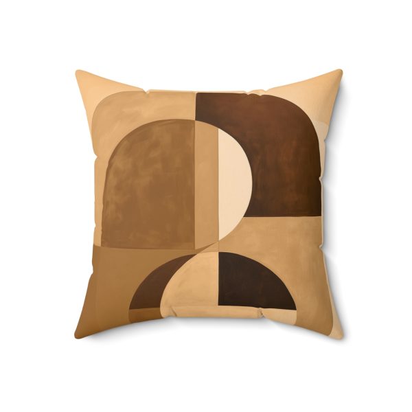 Soft Geometric Windows in Honey Yellow Tone - Spun Polyester Square Pillow - Image 10