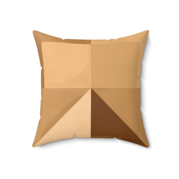 Soft Geometric Pyramid 01 in Honey Yellow Tone - Spun Polyester Square Pillow - Image 10