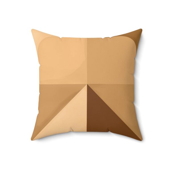 Soft Geometric Pyramid 02 in Honey Yellow Tone - Spun Polyester Square Pillow - Image 10