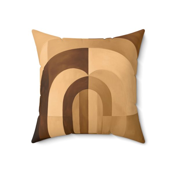 Soft Geometric Archways in Honey Yellow Tone - Spun Polyester Square Pillow - Image 10