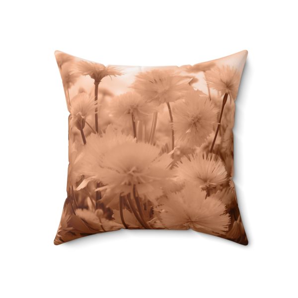 Fuzzy Dandelion Fantasy in Peach Fuzz Tone - Spun Polyester Square Pillow - Image 10