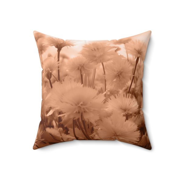 Fuzzy Dandelion Fantasy in Peach Fuzz Tone - Spun Polyester Square Pillow - Image 11