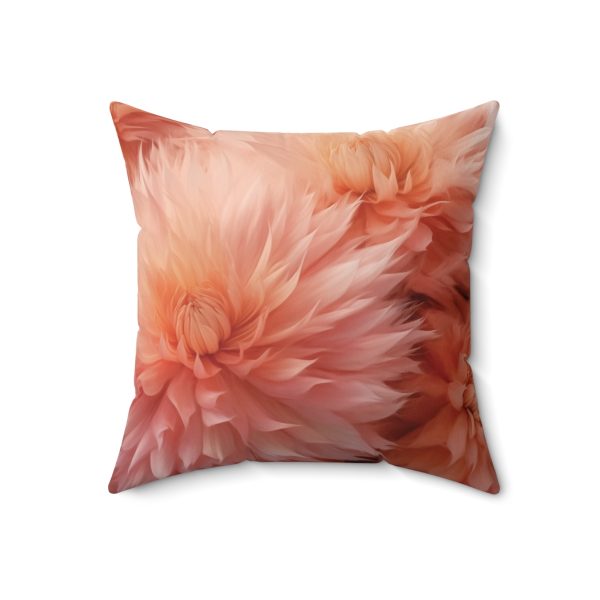 Lovely Fuzzy Buds in Peach 01 - Spun Polyester Square Pillow - Image 10