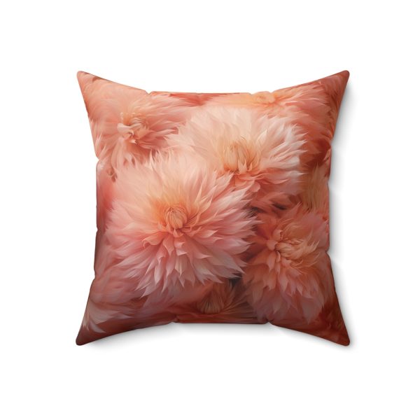 Lovely Fuzzy Buds in Peach 02 - Spun Polyester Square Pillow - Image 10