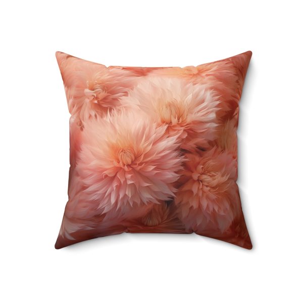 Lovely Fuzzy Buds in Peach 02 - Spun Polyester Square Pillow - Image 11