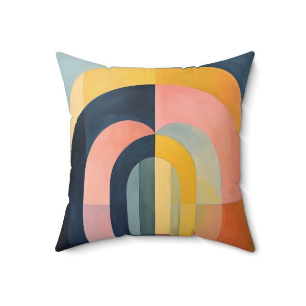 Soft Geometric Archways - Spun Polyester Square Pillow - Image 11