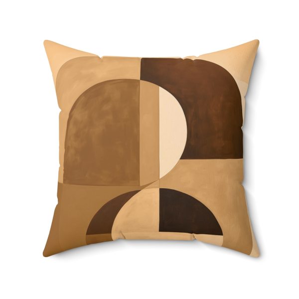 Soft Geometric Windows in Honey Yellow Tone - Spun Polyester Square Pillow