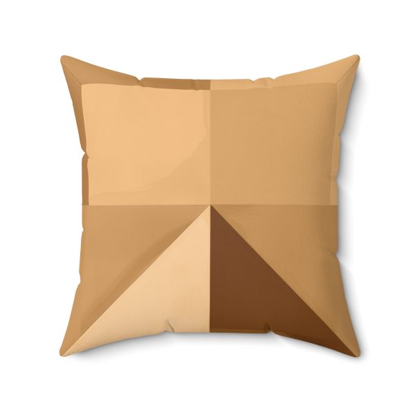 Soft Geometric Pyramid 01 in Honey Yellow Tone - Spun Polyester Square Pillow - Image 2