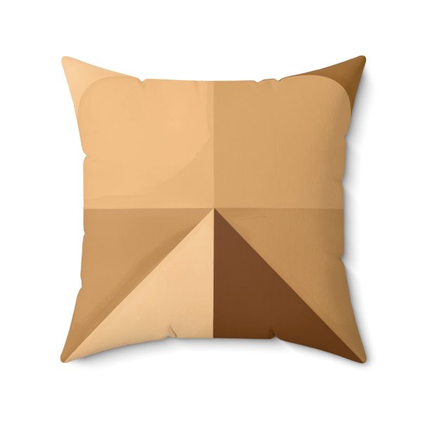 Soft Geometric Pyramid 02 in Honey Yellow Tone - Spun Polyester Square Pillow - Image 2