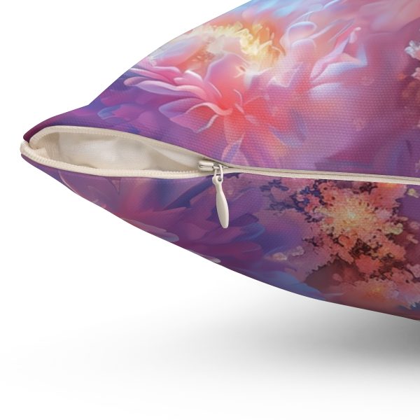 Floral Nebula 04 - Spun Polyester Square Pillow - Image 3