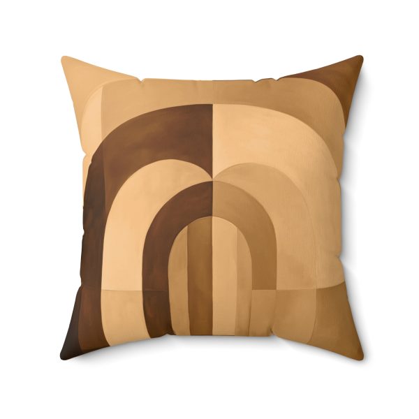 Soft Geometric Archways in Honey Yellow Tone - Spun Polyester Square Pillow