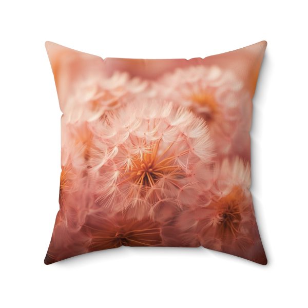 Lovely Fuzzy Fluff in Peach 02 - Spun Polyester Square Pillow