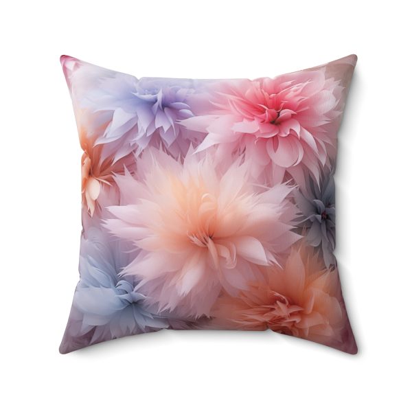 Pastel Palette Fantasy Feather Puffs - Spun Polyester Square Pillow