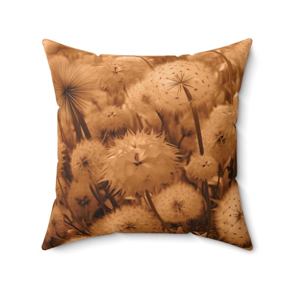 Dandelion Dream in Sunkissed Peach - Spun Polyester Square Pillow