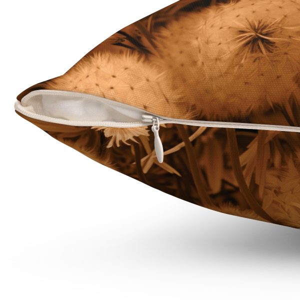 Dandelion Dream in Sunkissed Peach - Spun Polyester Square Pillow - Image 3