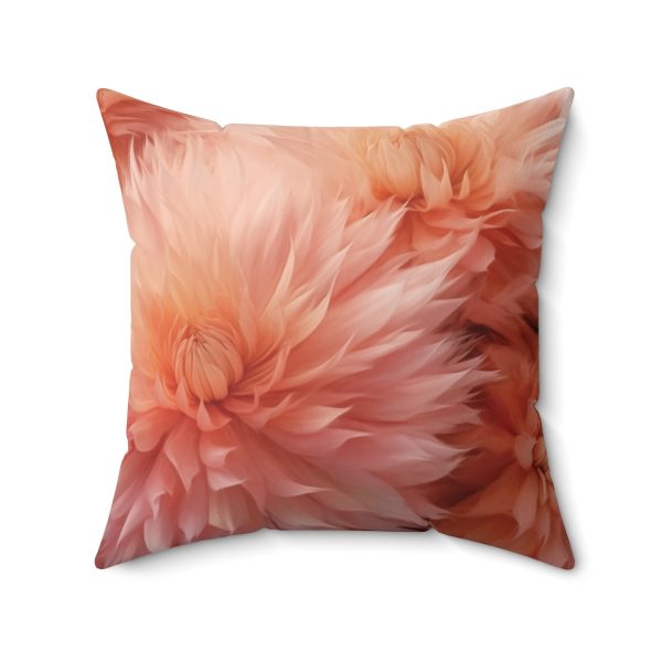 Lovely Fuzzy Buds in Peach 01 - Spun Polyester Square Pillow